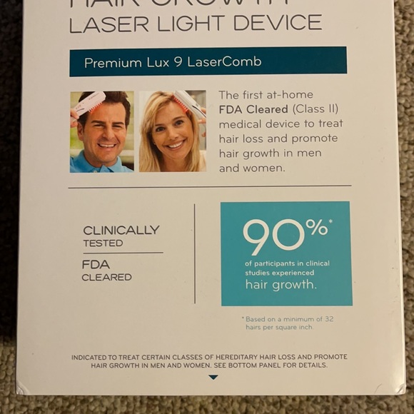 PREMIUM LUX 9 LASER COMB   with BATTERY CHARGER.  Breakthrough hair growth